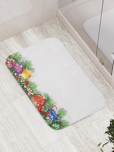 Коврик противоскользящий JoyArty Заснеженные игрушки для ванной 77х52 см