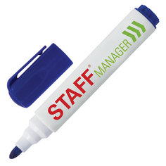 Маркер для доски STAFF, СИНИЙ, с клипом, круглый наконечник 5 мм, 151492