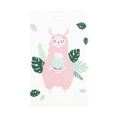Чехол для магнитной карты Kawaii Factory KW187 Лама и кактус белый