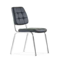 Стул Barneo S-5 хром, черная кожа