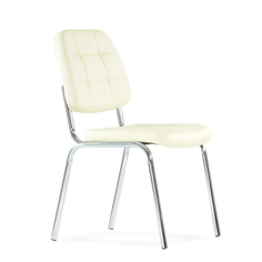 Стул Barneo S-5 хром, бежевая кожа