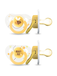 Соска-пустышка Mepsi силиконовая классическая Honey Bee 6+ мес 2 шт. 0343