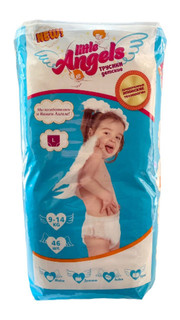 Трусики подгузники Little Angels 9-14кг, размер L 46 штук Large