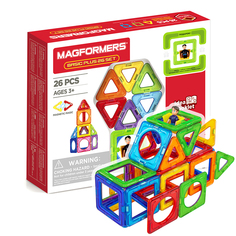 Конструктор магнитный Magformers Basic Plus Set - Мальчик, 27 дет., базовый набор+фигурка