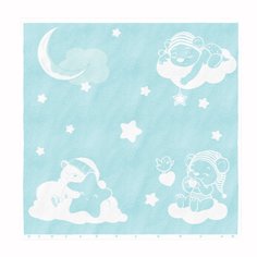 Детское махровое полотенце LOVEME Мишки на облаках 100х100см, 100% хлопок, 771717