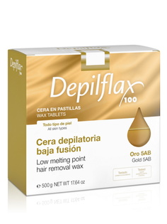 Воск для депиляции Depilflax 100 Золотой в брикетах 500 г