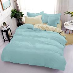 Постельное бельё "Lime Time" сатин comfort Solo Sleep; Нивель 2 спальное евро простыня