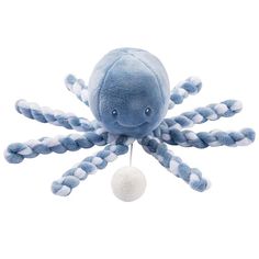 Игрушка мягкая Nattou Musical Soft toy Lapidou Octopus blue infinity/light blue муз.
