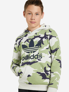 Худи для мальчиков adidas Camo, Зеленый, размер 128