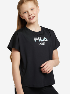 Футболка для девочек FILA, Черный, размер 140