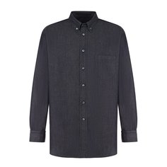 Рубашка из смеси хлопка и кашемира с воротником button down Brioni