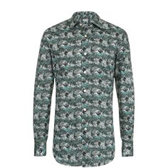 Хлопковая рубашка с принтом Kiton