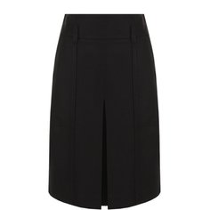 Однотонная шерстяная юбка с накладными карманами Bottega Veneta