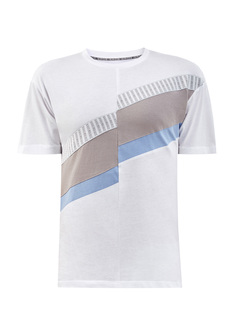 Футболка-colorblock из хлопка джерси с жаккардовой отделкой Bikkembergs