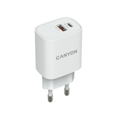 Сетевое зарядное устройство CANYON H-20-04 1xUSB, 1xUSB Type-C 3 А белый