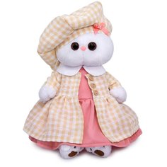 Мягкая игрушка BUDI BASA Кошечка Ли-Ли в летнем пальто в клетку 24 см, LK24-100