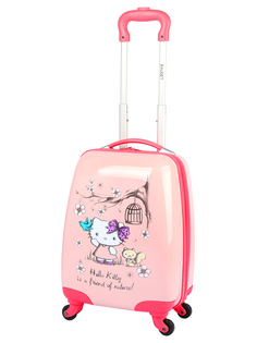 Чемодан пластиковый детский Baudet на четырех колесах Hello Kitty 11, розовый