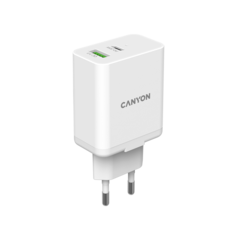 Сетевое зарядное устройство CANYON H-20-03 1xUSB, 1xUSB Type-C 3 А белый