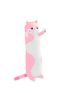 Мягкая игрушка Market toys lab антистресс кот-батон-багет, 50 см, розовый