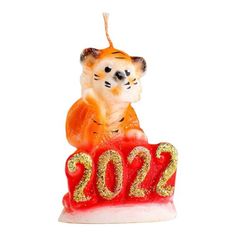 Свеча новогодняя фигурная Тигренок 2022 8,5 х 6,5 х 5 см No Brand