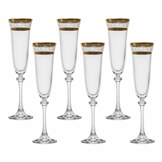 Набор бокалов для шампанского Bohemia Crystal Asio 6 шт 190 мл
