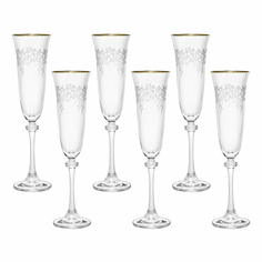 Набор бокалов для шампанского Bohemia Crystal Asio 6 шт 190 мл