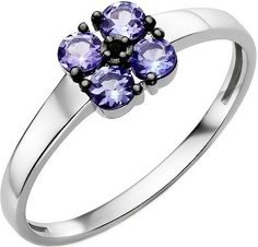 Кольцо из белого золота с танзанитом/шпинелью р.17 Империал K1208-207/1/8 Imperial