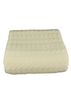 Плед вязаный Warm Whiff Молочный 160x220 см Шерсть 50% Акрил 50%