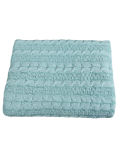 Плед вязаный Warm Whiff Бирюзовый 120x220 см Хлопок 100 %