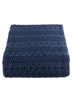 Плед вязаный Warm Whiff Серо-синий 180x220 см Хлопок 100 %