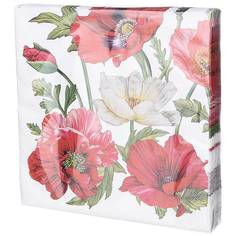 Салфетки бумажные Lefard "Маки" 33*33 см, 3 слоя, 20 штук (588-021)