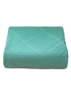 Плед вязаный Warm Whiff Бирюзовый 180x220 см Хлопок 100 %