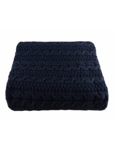 Плед вязаный Warm Whiff Темно-синий 220x240 см Хлопок 100 %