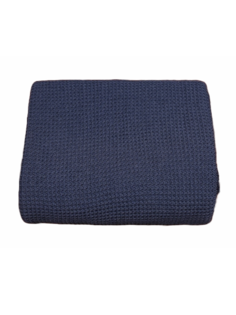 Плед вязаный Warm Whiff Джинсовый 120x220 см Хлопок 100 %