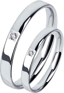 Кольцо обручальное из платины с бриллиантом р.22 Империал T1101-420 Imperial