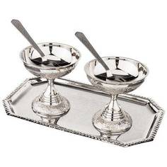 Набор из 2-х креманок Lefard на подносе с ложками в подарочной упаковке9х9 см