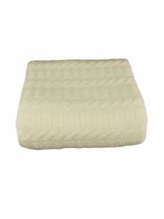 Плед вязаный Warm Whiff Молочный 220x240 см Шерсть 50% Акрил 50%