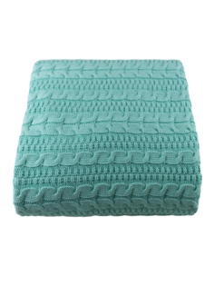 Плед вязаный Warm Whiff Бирюзовый 180x220 см Хлопок 100 %