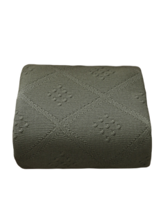 Плед вязаный Warm Whiff Оливковый 220x240 см Хлопок 100%