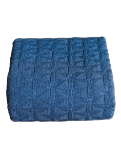 Плед вязаный Warm Whiff Серо-синий 180x220 см Хлопок 100 %