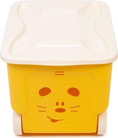 Ящик для хранения игрушек Little Angel Cool на колесах 50 л желтый 1032