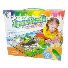 Пазл-раскраска Devik Toys с масляной пастелью 12 деталей 1-00225629 2414047