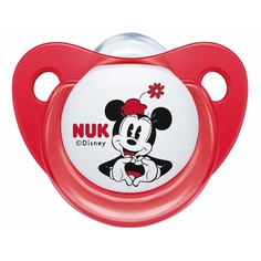 Пустышка ортодонтическая с контейнером NUK Disney Минни р 1 0-6 месяцев красная 10730460