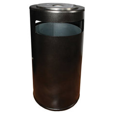 Урна уличная с пепельницей и ведром, створка с замком 955х455х455 мм, 70 л, черная Titan