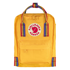 Рюкзак женский Fjallraven Kanken Rainbow Mini warm yellow-rainbow pattern, 29x20x13 см