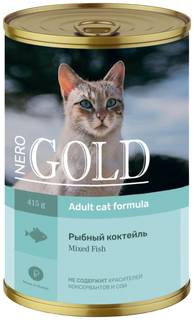 Влажный корм для кошек NERO GOLD, рыбный коктейль, 410г