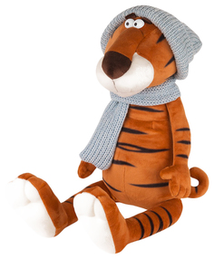 Игрушка мягкая Тигр Гоша в вязаном шарфе и шапке, 25 см Maxitoys Luxury