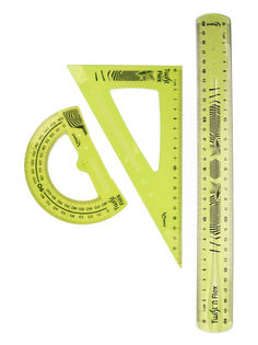Чертежные инструменты: линейка, угольник, транспортир MAPED Twistn Flex Maxi, зеленый