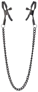 Зажимы на соски на цепочке Dream Toys Blaze Deluxe Nipple Clamps черные