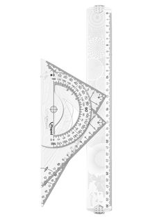 Чертежные инструменты: линейка, угольники, транспортир MAPED Geocustom, прозрачный